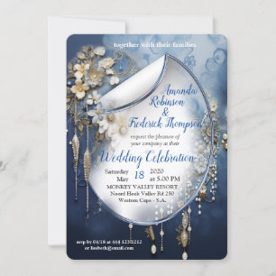 Trendy 3-D Denim Print mit Kostümschmuck Einladung