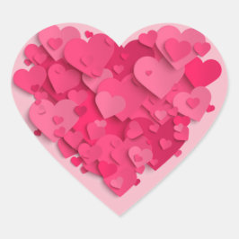 Trendy 3D Pink Heart Herz-Aufkleber