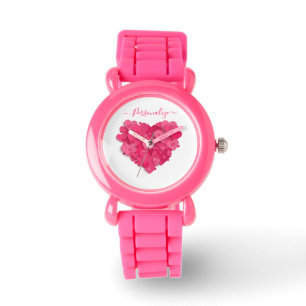 Trendy 3D Rosa Herzüberwachung mit Hinzufügen von Armbanduhr
