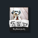 Trendy 4 Foto Collage Script Name White Black Can Leinwanddruck<br><div class="desc">Verwenden Sie Ihre Fotos ohne Rahmen auf diesem! Fügen Sie Ihre Lieblingsfotos und Schnappschüsse zu diesem Streifen für einen lustigen Speicherbewahrer hinzu. Ein künstlerischer Weg,  um Ihre besten Foto-Sharing-Bilder anzuzeigen.</div>