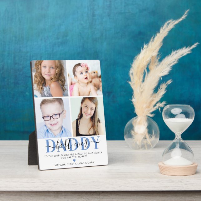 Trendy 4 Insta Foto Collage 'Best Daddy Ever' Fotoplatte (Seite)