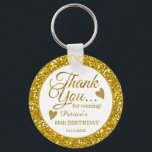 Trendy 50. Geburtstagsparty Gold Glitzer Vielen Da Schlüsselanhänger<br><div class="desc">50. Geburtstag danke Ihnen für die Geschenkidee Schlüsselanhänger im klassischen goldenen Glitzer Rahmen und Goldtypografie .</div>