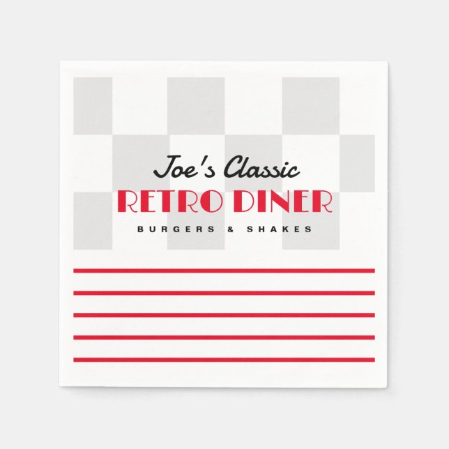 Trendy 50er Jahre Retro-Cocktail-Party-Servietten Serviette (Vorderseite)