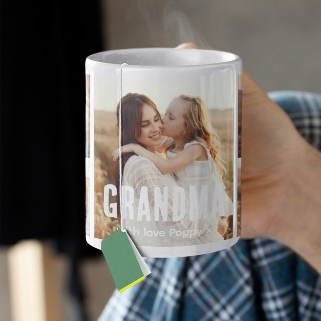 Trendy 5 Photo Collage Grandma Kaffeetasse (Von Creator hochgeladen)