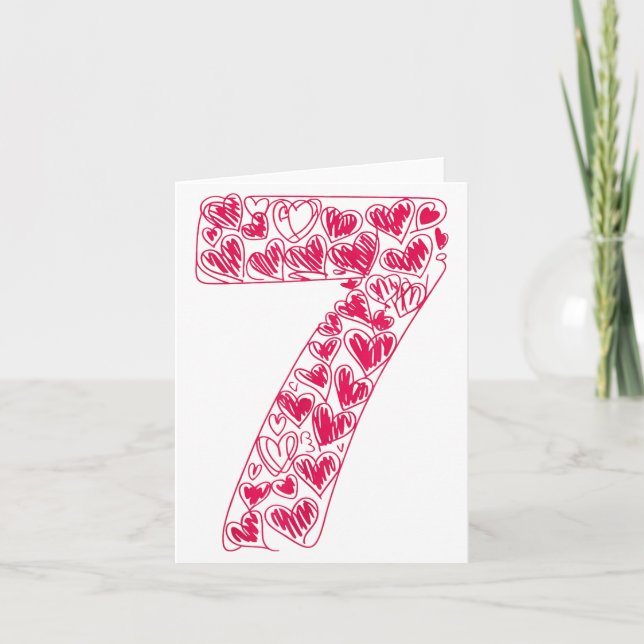 Trendy 6 7 Viral Sketch Heart 67 Cute Valentine Ma Karte (Vorderseite)