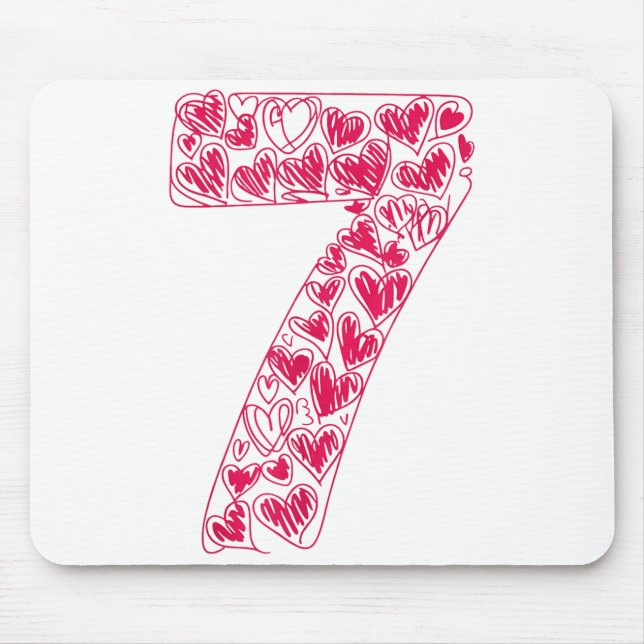 Trendy 6 7 Viral Sketch Heart 67 Cute Valentine Ma Mousepad (Vorne)