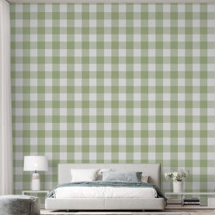 Trendy 6" Light Sage Green Buffalo Karo Tapete