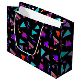 Trendy 80er Black Große Geschenktüte