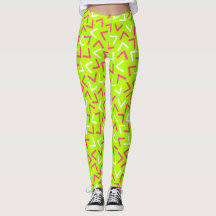 Trendy 80er Pattern Green Leggings