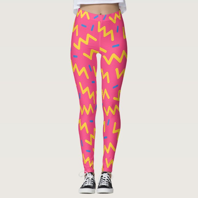 Trendy 80er Pattern Leggings (Vorderseite)