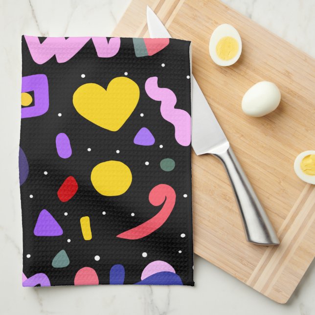 Trendy 80er Pattern Schürze Geschirrtuch (Viertel Falte)