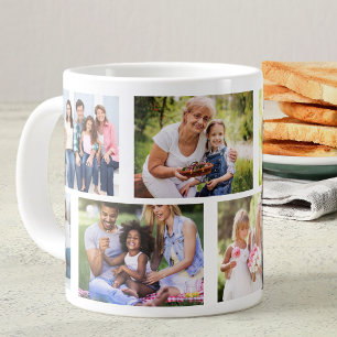 Trendy 8-Bilder-Mauerwerk-Grid Weiß Foto Jumbo-Tasse