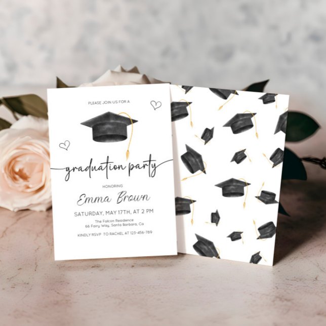 Trendy Abschluss Announcement, Graduation Party Einladung (Von Creator hochgeladen)