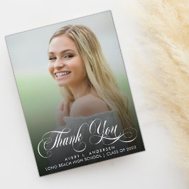 Trendy Abschluss Calligraphy Danke-Card Postkarte