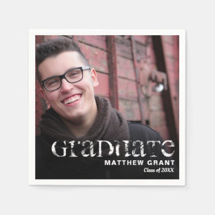 Trendy Abschluss Celebration Foto Serviette