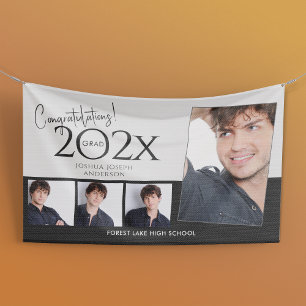 Trendy Abschluss Foto Collage Black Banner
