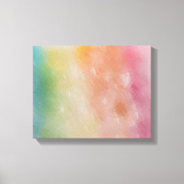 Trendy Abstrakt Art Blue Rosa Yellow Green Leinwanddruck (Vorderseite)