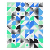 Trendy Abstrakt Blue Mint Green Geometric Muster