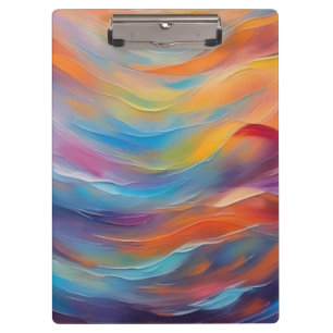 Trendy Abstrakt Bright Blue Gelb Pattern Klemmbrett
