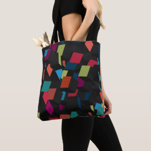 Trendy Abstrakt Geometric Cube Pattern Tote Bag Tasche