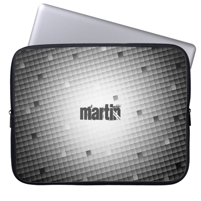 Trendy Abstrakt Geometric Pattern mit Monogram La Laptopschutzhülle (Vorderseite)