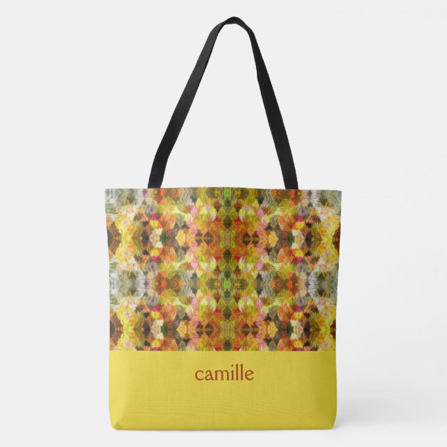 Trendy Abstrakt Mit Monogramm Tote Bag Tasche (Vorderseite)