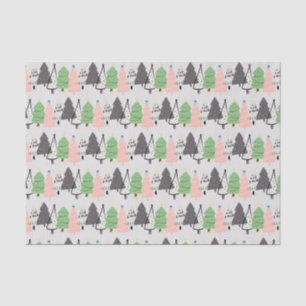 Trendy Abstrakt Modern Christmas Trees Pattern Seidenpapier
