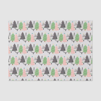 Trendy Abstrakt Modern Christmas Trees Pattern Seidenpapier