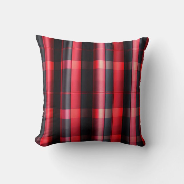 Trendy Abstrakt Red Black Kariert Collection Kissen (Vorderseite)