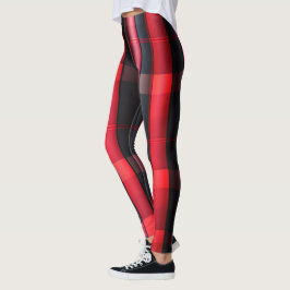 Trendy Abstrakt Red Black Kariert Collection Leggings
