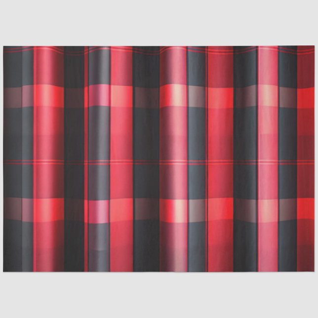 Trendy Abstrakt Red Black Kariert Collection Seidenpapier (Vorderseite)