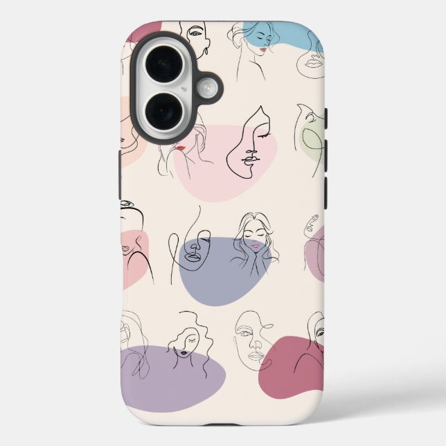 Trendy Abstrakte Frauenline Art iPhone Case (Rückseite)