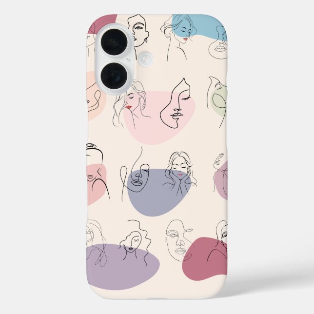 Trendy Abstrakte Frauenline Art iPhone Case (Rückseite)