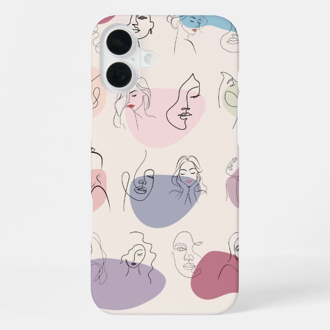 Trendy Abstrakte Frauenline Art iPhone Case iPhone 16 Plus Hülle (Rückseite)