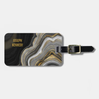 Trendy Agate Black und Gold Personalisiert