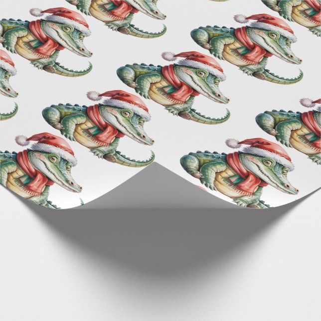 Trendy Alligators-Crocodiles Christmas Pattern  Geschenkpapier (Ecke)