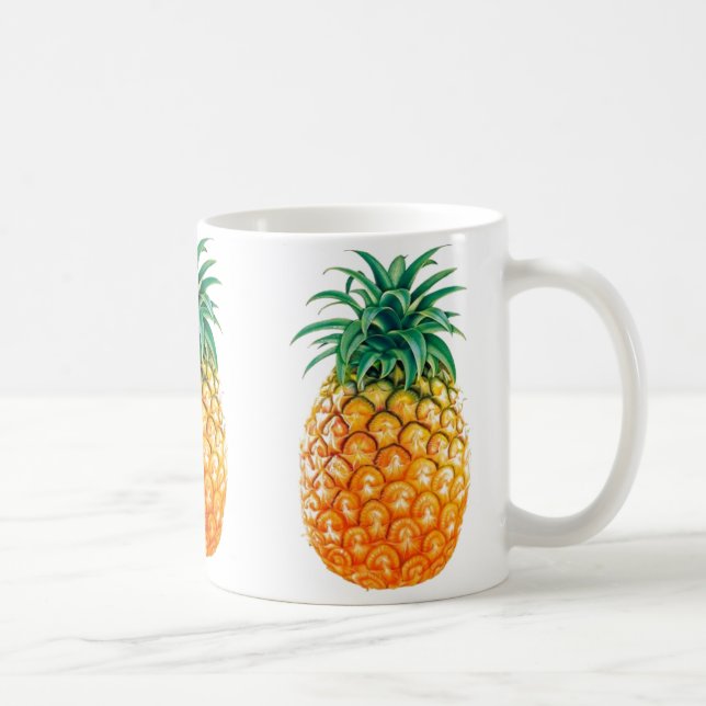 Trendy Ananas-Weiß 325-ml-klassische weiße Tasse (Rechts)