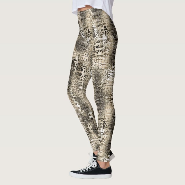 Trendy Animal Print Snakeskin Muster Leggings (Links)
