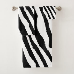 Trendy Animal Print Zebra Nahtloses Muster Badhandtuch Set