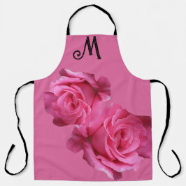 Trendy anpassbar M name rosa Rosa Blume floral Schürze