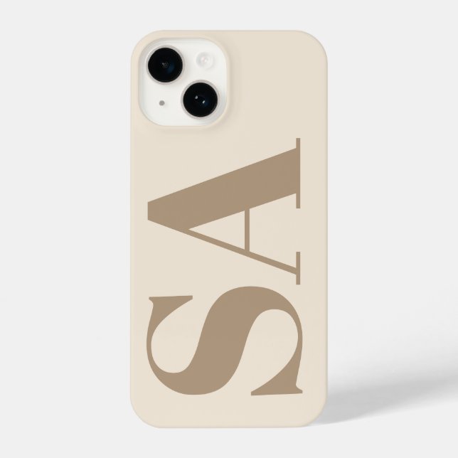trendy Antique White with Monogram Case-Mate iPhone 14 Hülle (Rückseite)