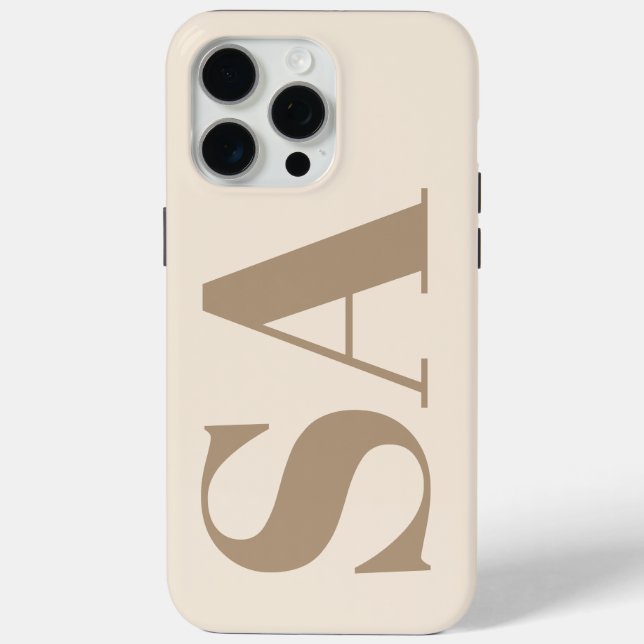 trendy Antique White with Monogram Case-Mate iPhone Hülle (Rückseite)