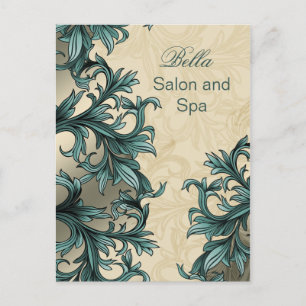 trendy aqua blüh business DankeYou Cards Postkarte