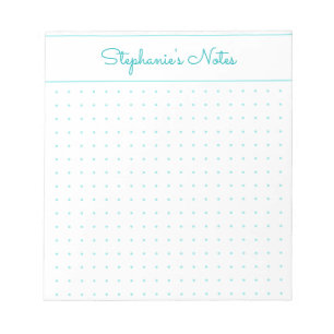 Trendy Aqua Personalisiert Dot Grid Notizblock