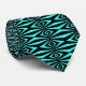 Trendy Aquamarin & Black Op Art Geometric Muster Krawatte (Gerollt)