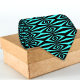 Trendy Aquamarin & Black Op Art Geometric Muster Krawatte (Von Creator hochgeladen)