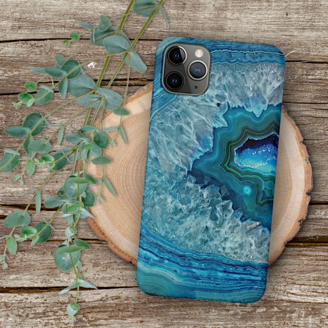 Trendy Aquamarin Blue Aqua Türkis Geode Rock Muste iPhone 16 Pro Max Hülle (Von Creator hochgeladen)