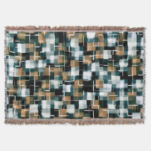 Trendy Aquamarin Brown Schwarz-weiß Kariert Decke