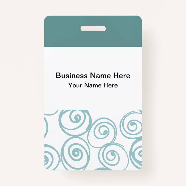 Trendy Aquamarin Budget Name Abzeichen Ausweis (Vorderseite)