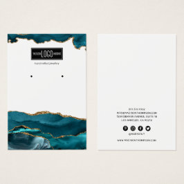 Trendy Aquamarin & Gold Agate Earring Display